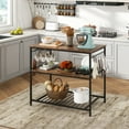 thumbnail image 2 of Gymax Kitchen Island 3-Tier Prep Table with Wine Glass Holders Large Worktop, 2 of 10