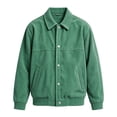 thumbnail image 6 of Mifsaly Mens Corduroy Bomber Jackets Snap Button Collared Jacket Fall Winter Classic Vantage Street Daily Going Out Outfits with Pockets, 6 of 9