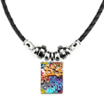 thumbnail image 1 of colorful skull painting patrón graffiti street collar a mano colgante de cuerda de cuero Unbranded M, 1 of 3