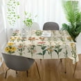 thumbnail image 3 of Yayeee Tablecloths 54" x 54" Rectangle Wrinkle Resistant Party Table Cover, Beige Wildflowers, 3 of 8