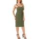 thumbnail image 4 of Vestidos de mezclilla para mujer INSPIRE CHIC, sin mangas, con botones, escote corazón, midi, talla XL, verde oscuro, 4 of 6