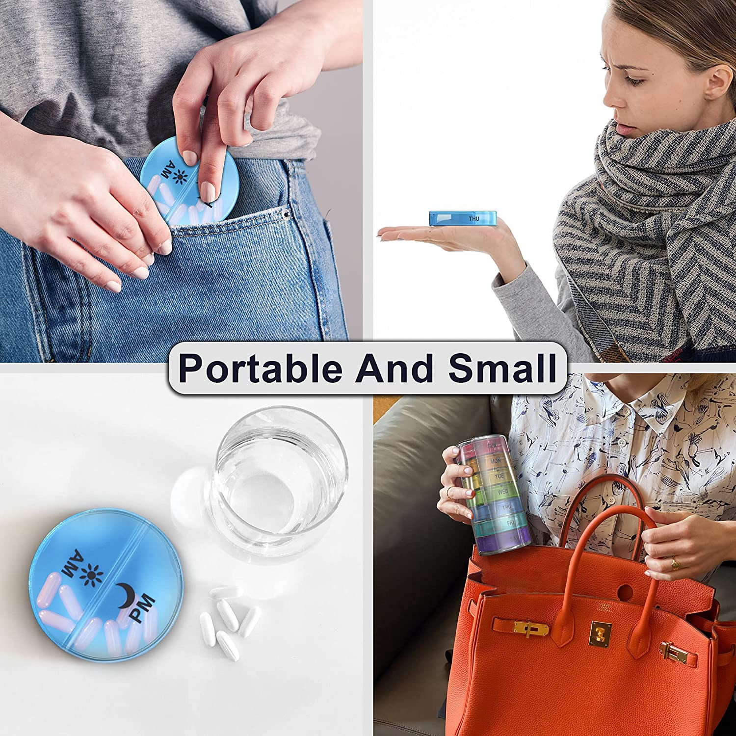 ZzTeck Pill Organizer 2 Times a Day - Weekly AM PM Pill Box Case