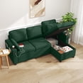 thumbnail image 3 of Convertible Sofa Bed Sleeper Pull Out Sectional Couch with Storage, L Shaped Couch Bed for Living Room,Apartment,Small Space - Green, 3 of 8