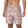 thumbnail image 2 of Qekee Rose Flowers print Mens Swim Quick Dry Stretch Swim Shorts Lining Bathing Suits Swimwear Beach Shorts with Pockets, 2 of 9