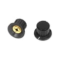 thumbnail image 4 of 19mm Top 4mm Shaft Insert Dia Brass Tone Core Potentiometer Control Knob 10pcs, 4 of 4