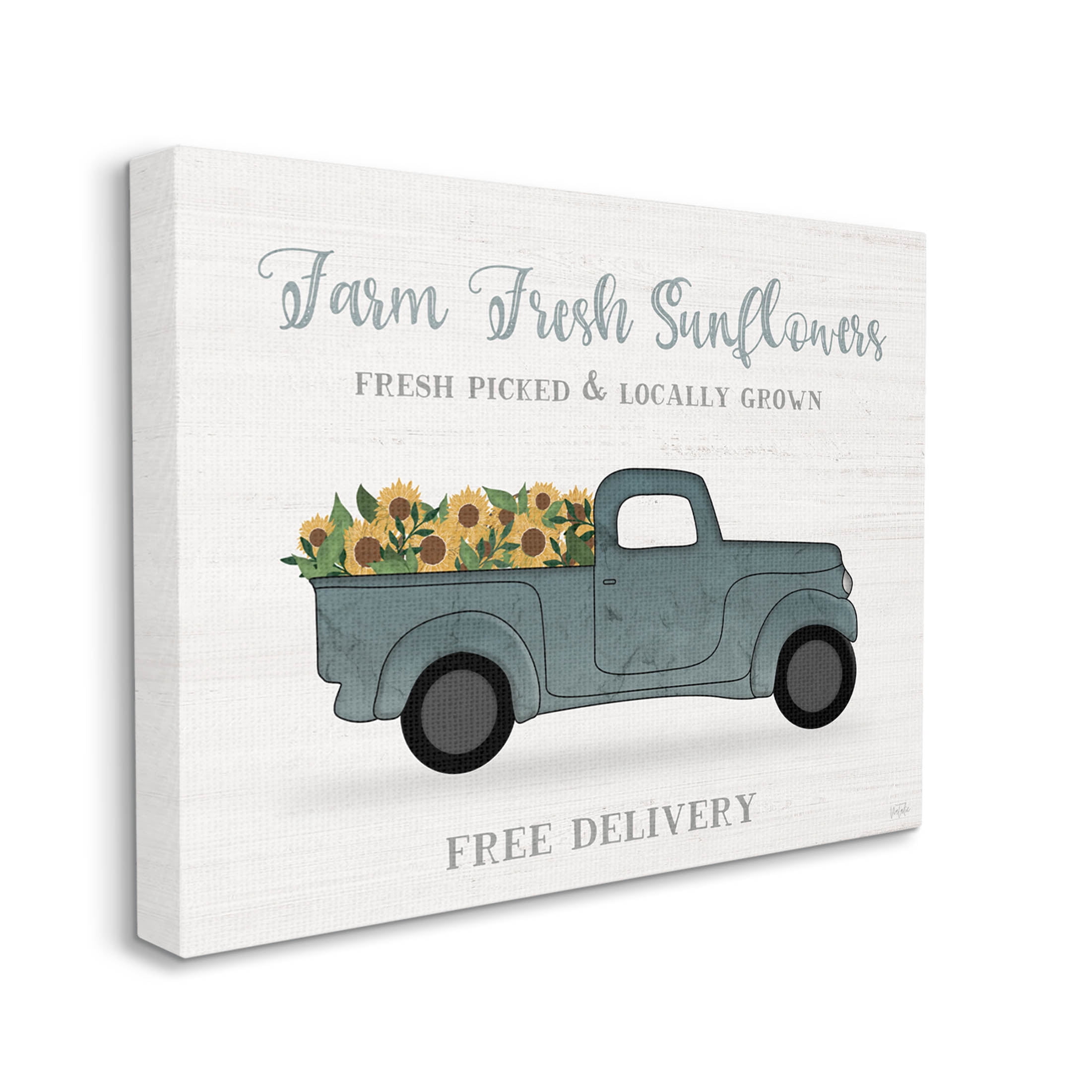 Stupell Industries Farm Fresh Sunflowers Truck Graphic Art Gallery Wrapped Canvas Print Wall Art, Design by Natalie Carpentieri