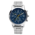 thumbnail image 2 of Deyuer Fashion Men Round Sub-dials Decor Alloy Band Analog Quartz Wrist Watch Gift, 2 of 8