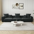 thumbnail image 1 of The Magic Home 3-Seater Modular Convertible Corduroy Sectional Sofa, Black, 1 of 10