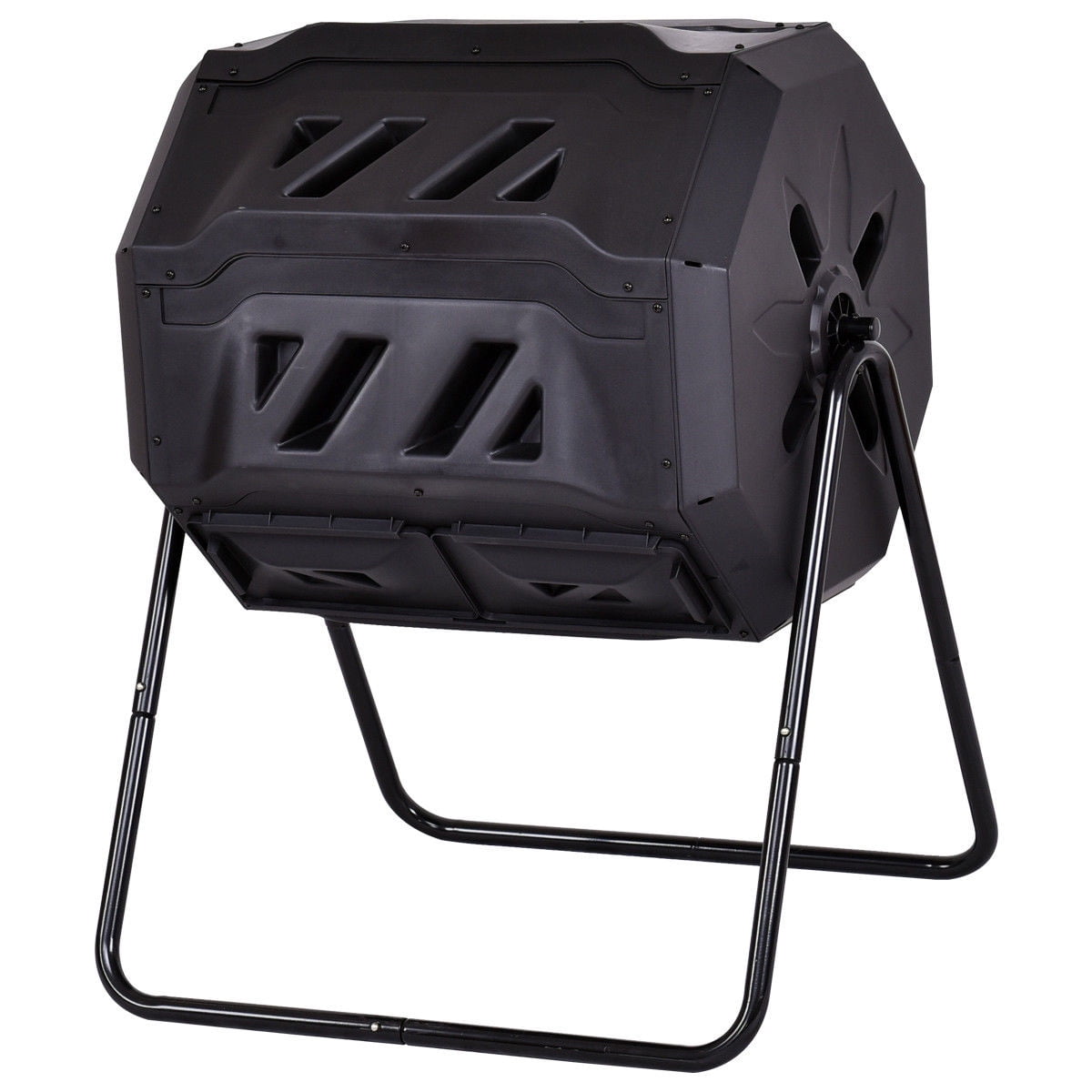 Costway Compost Tumbler 42-Gallon Garden Waste Bin Grass Food Trash Barrel Fertilizer by Costway