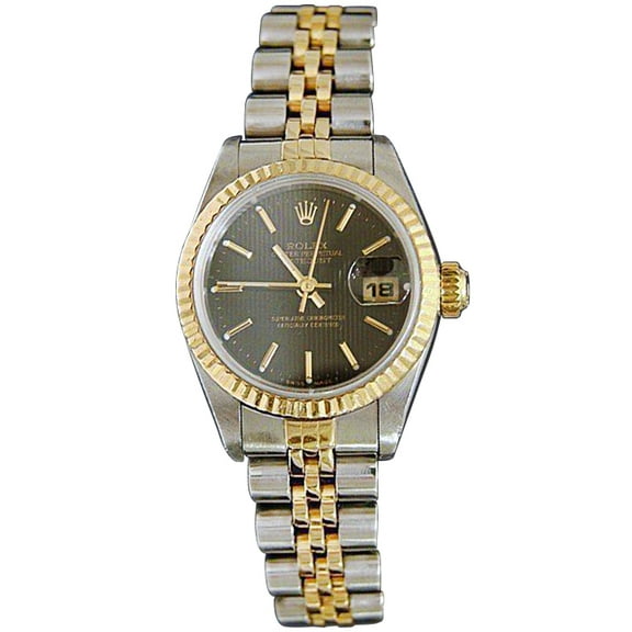 Pre-Owned Ladies Rolex Two-Tone 18K/SS Datejust Black 69173