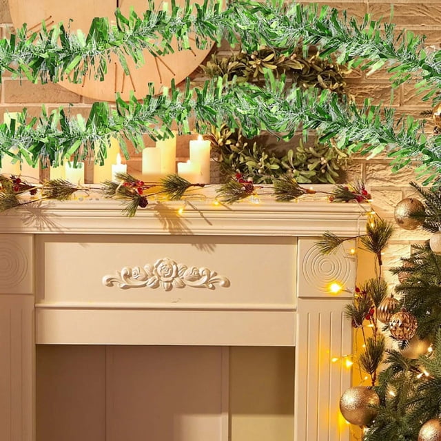 Xihbxyly Adorno de Corona Navideña Brillante, Estilo Vintage, para Colgar En El Árbol, Etiqueta de Recuerdo de Boda, Decoración de Oficina para Festividades, Tamaño 2 M