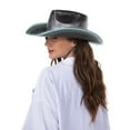 thumbnail image 2 of HEVIRGO Bright Colors Cowboy Hat Wide Brim Hemming Windproof Rope Halloween Holographic LED Light Jazz Hat Fashion Accessories, 2 of 8