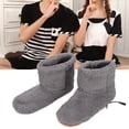 thumbnail image 4 of Heating Booties, Comfortable Soft Plush Electric Warmer Shoes  For Cold Weather Grey Men 39-43, 4 of 8