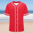 thumbnail image 5 of Hurxie Plain Blank Baseball Jerseys for Men Women Adult Hip Hop Hipster Button Down Shirts Sports Uniforms Outfits Red,M, 5 of 7