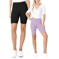 thumbnail image 2 of Women's Casual Solid Elastic High Waist Stretch Biker Shorts (Pack of 5), 2 of 5