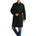 thumbnail image 2 of Letdown Long Trench Coat Men Big and Tall Collared Neck Single Peacoat Casual Wool Jackets Fall Winter Trenchcoat with Belt, 2 of 5