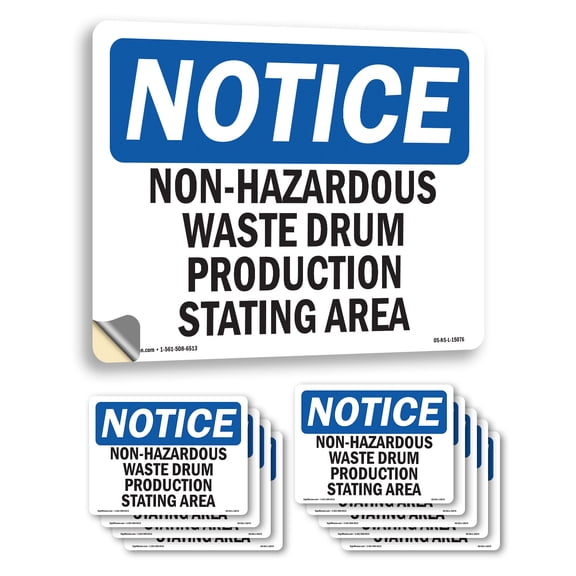 Non OSHA Notice Vinyl Decal Label 14 Inch x 10 Inch - 10 Pack