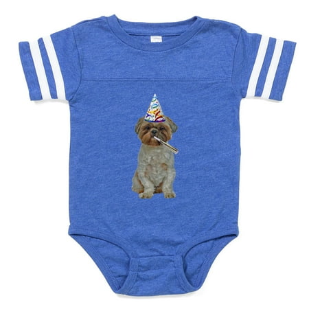 

CafePress - Lhasa Apso Party - Cute Infant Baby Football Bodysuit