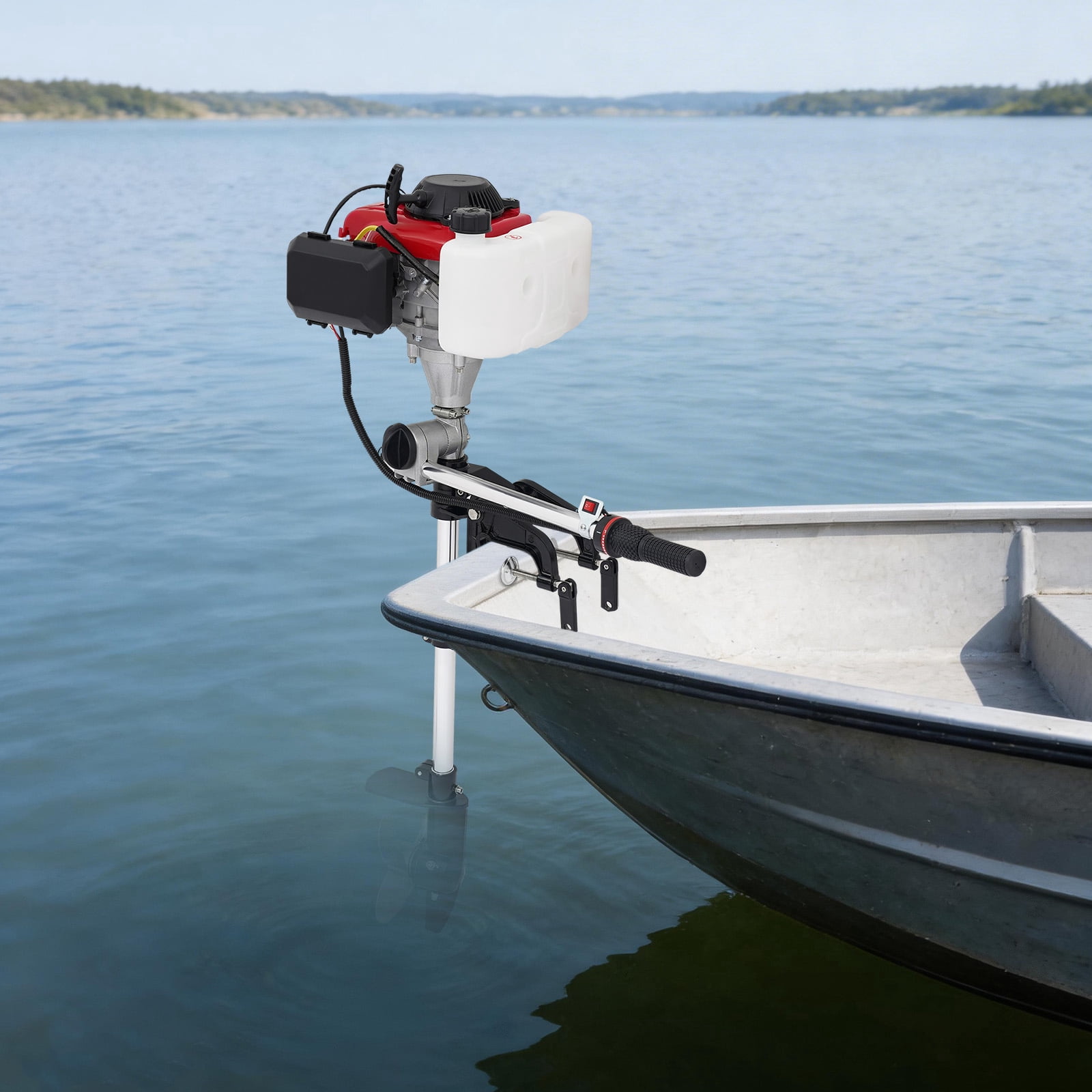 ToppiJoy 4HP 4 Stroke 53.2cc Heavy Duty Outboard Motor, Outboard Motor Boat Engine with Air Cooling System Manual Start Boat Engines for Kayak Canoe
