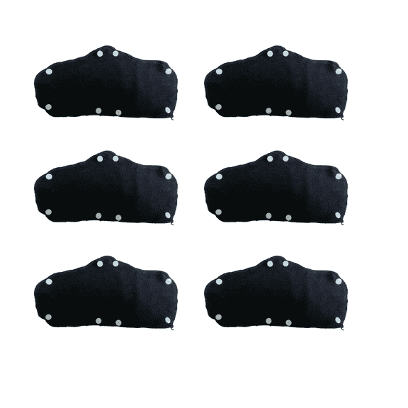 TELOLY 6Pcs Sweat Band Snap-On Hard Hat Accessories Terry Cloth Headband;Hard Hat Sweatband,Black