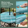 thumbnail image 5 of Round Outdoor Tablecloth with Umbrella Hole and Zipper, Teal Ombre Tablecloth with Elastic Waterproof, Vintage Shabby Turquoise Abstract Art Patio Table Covers for 36" - 44" Picnic Pool Tables, 5 of 9