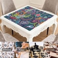 thumbnail image 7 of Boho Inspired Large Anti-Slip Rubber Mat for Game Tables 31.5 Inch Square Mahjong Cover with Quiet Design for Tile Play Cards and Family Game Nights, 7 of 7