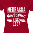 thumbnail image 4 of Inktastic Nebraska Awesome Since 1867 Women's V-Neck T-Shirt, 4 of 5