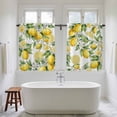 thumbnail image 4 of Lemon Kitchen Curtain for Berdoom Living Room Cafe 54 Inch Length, Yellow Fruits Summer Watercolor Botanical Leaf Plant Tiers Curtains Light Filtering Drapes Window Treatment 2 Panels 52"Wx54"L, 4 of 8