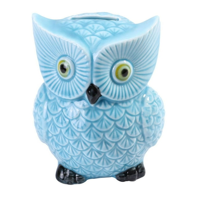MasteelfCA 1PC Ceramic Owl Shaped Piggy Bank Lovely Animal Saving Box Home Decoration Crafts (Random Color)