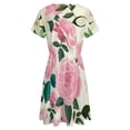thumbnail image 5 of Floral Women's Dress Short Sleeve Summer Sundress Summer Women Clothes, 5 of 7