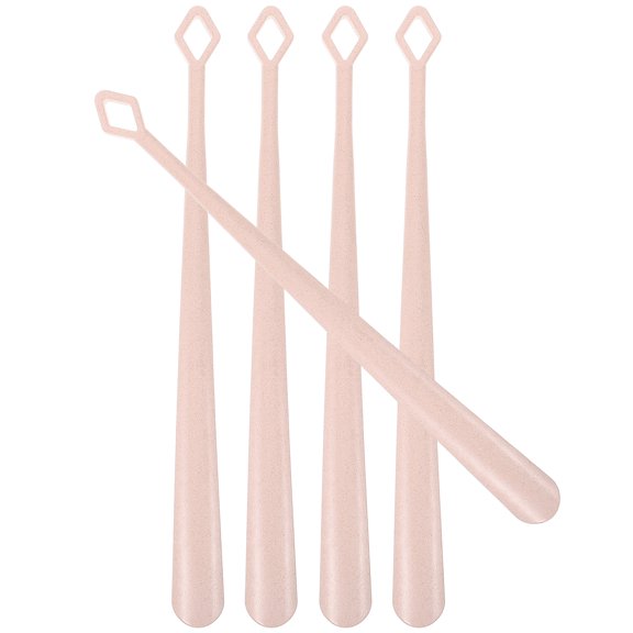 OUNONA 5-Pack Wheat Fiber Shoe Horns with Ergonomic Handle and Hanging Hole, and Comfortable, Assorted Colors