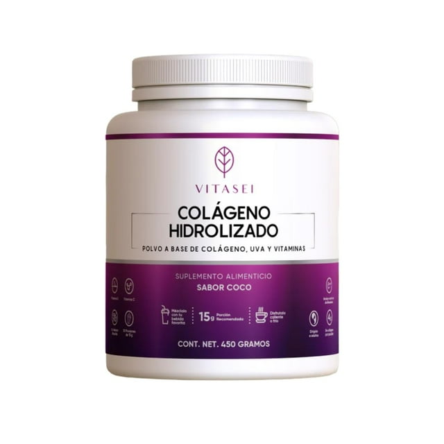Vitasei Colágeno Hidrolizado en polvo con resveratrol| 450 g l Libre de Azúcar | Vitamina C |Vitamina E | Resveratrol | Ayuda al cuidado de la Piel, Articulaciones, Cabello y Uñas |