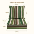 thumbnail image 6 of Stripe Pine Green Deep Seating Cushion Set, 6 of 8