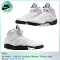 thumbnail image 2 of Ni - ke Size 13 - Air Jordan 5 Retro White Black, 2 of 5
