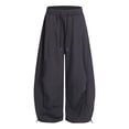 thumbnail image 4 of Girls Barrel Leg Sweatpants Baggy Wide Leg Open Bottom Drawstring Athletic Track Pants Pockets School Sport Trousers, 4 of 5