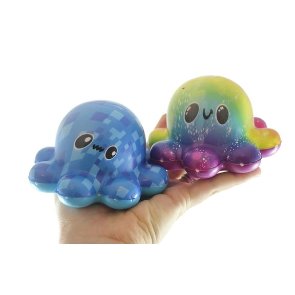 2 RANDOM Large Octopus Slow Rise Squishy Toys - Memory Foam Party Favors, Prizes, OT