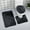 Black, variant on 3 Piece Bathroom Rug Set With Toilet Lid Cover,Bathroom Rugs Sets 3 Piece,Ultra Soft Non Slip Bath Rug and Absorbent Chenille Bath Mat,Bathroom Rugs(Brown 3pcs/Set 20in)