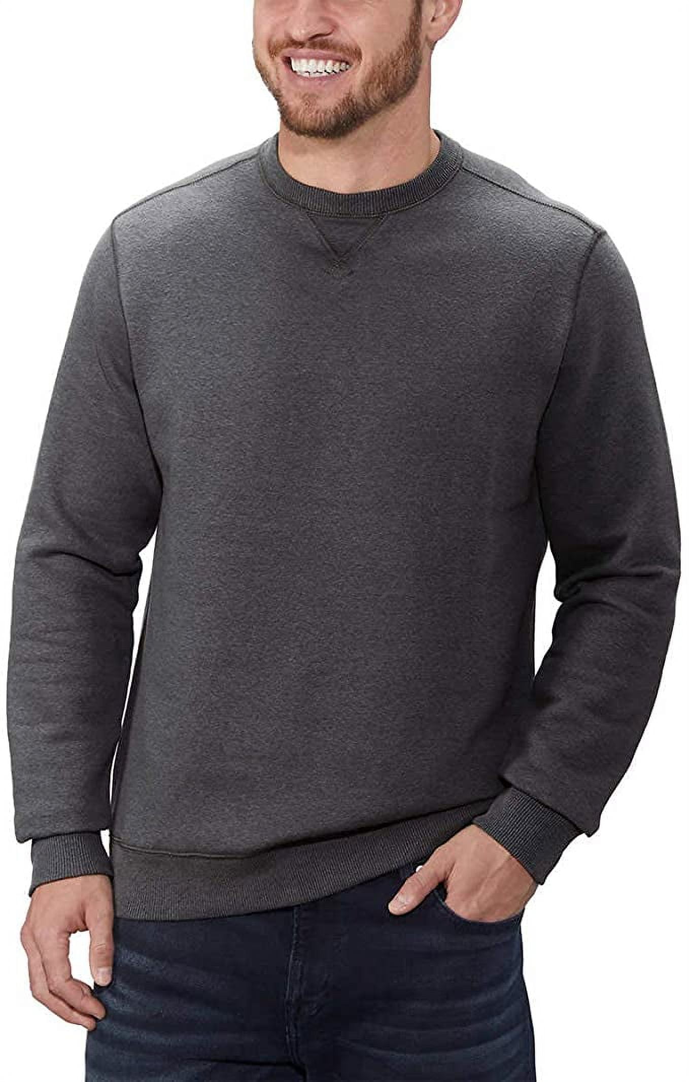 G.H. Bass Co Men s Crew Neck Fleece Sweatshirt Asphalt Heather Grey 2XL Walmart