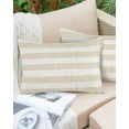 thumbnail image 6 of Beige Stripe Throw Pillow Cover 16 x 24 Inch Decorative Pillow Cover Vintage Country Geometric Linen Texture Lumbar Pillowcase Seasonal Rectangle Cushion Case for Couch Sofa Bed Living Room, 6 of 7