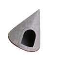 thumbnail image 4 of Nido de gato de fieltro, nido de mascotas semi cerrado, casa de cuevas semi -semienclosa triangular transpirable, acogedora cama de carpa para mascota, 4 of 9