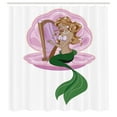 thumbnail image 3 of Ambesonne Romance Shower Curtain, Mermaid Art, 69"Wx70"L, Pink Green, 3 of 5