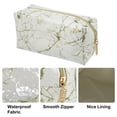 thumbnail image 3 of Unique Bargains Floral Makeup Bag Zipper Flower Cosmetic Pouch White, Gold Tone, 3 of 7