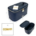 thumbnail image 3 of Conair Navy Caviar-Textured Train Case, Travel-Ready Beauty Organizer with Gold-Tone Hardware, 3 of 8