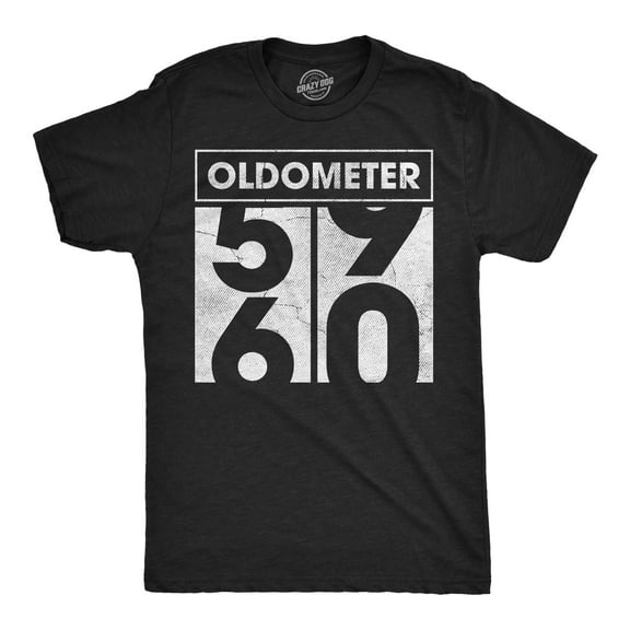 Mens Funny T Shirts Oldometer 59 to 60 Sarcastic Birthday Graphic Novelty Tee for Men Graphic Tees