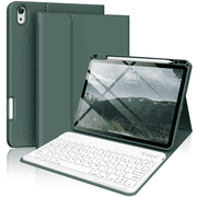 Kenke Keyboard Case iPad Air 11 Inch M4/M3/M2 (2026/2025/2024), iPad Air 5/4th Gen (2022/2020) 10.9 Inch, Detachable Bluetooth Keyboard Rechargeable with Right Side Pencil Holder & Groove, Dark Green