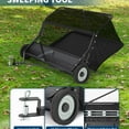 thumbnail image 2 of 42 in Lawn Sweeper Tow Behind, Pull Behind Yard Sweeper, 21 cu. ft Large Hopper Leaf & Grass Collector, Heavy Duty Garden Sweeper with Adjustable Sweeping Height for Yard, Lawn, Farm, 2 of 7