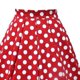thumbnail image 2 of Falda roja Mujer Falda plisada vintage de lunares Faldas medias estampadas acampanadas, 2 of 3