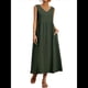 thumbnail image 3 of Vestido de Verano para Mujer 2025, Sin Mangas, Cuello en V, Informal, Escalonado, con Bolsillos Verde Oliva 4XL, 3 of 7