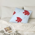 thumbnail image 6 of LNWH Decorative Pillow Covers, Red Fish Ocean Square Sofa Decorative Knit Pillow Case, 26"x26", 6 of 8
