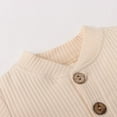 thumbnail image 4 of OUSITAID Winter Newborn Baby Boy Girl Clothes Set Ribbed Outfits Unisex Infant Solid Cotton Button Long Sleeve Tops Pants 2PCS, 4 of 6